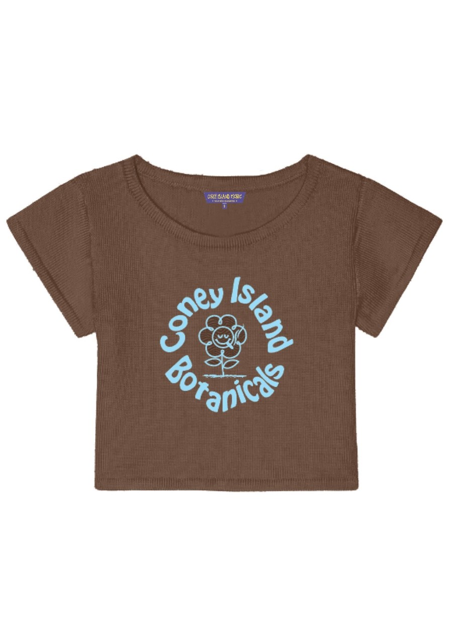 Women Coney Island Picnic | Coney Island Botanicals Cropped Baby Tee Brown