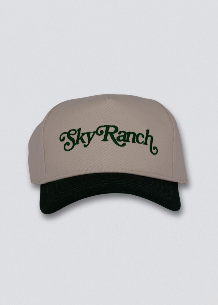 Men Coney Island Picnic | Sky Ranch Snapback Hat Cream/Dark Green