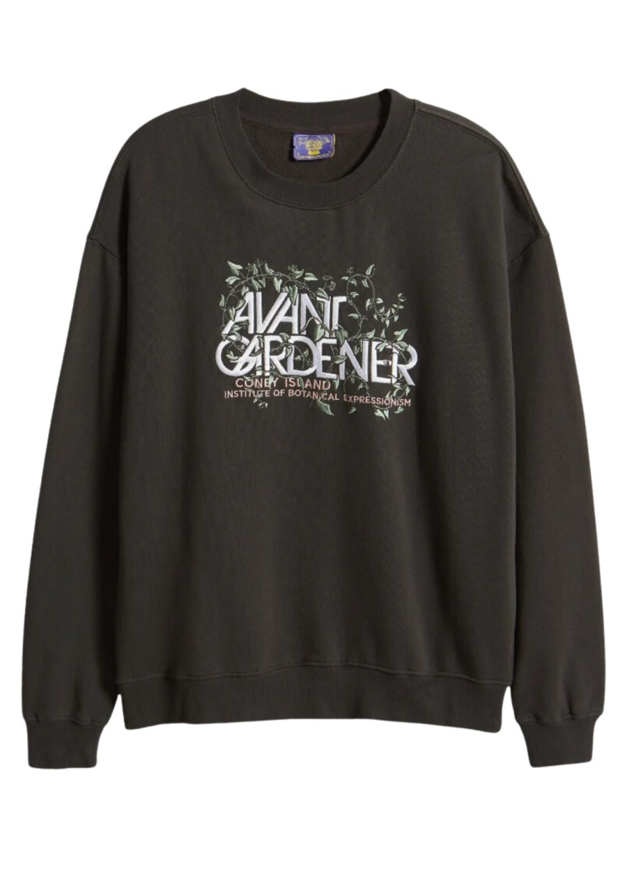 Women Coney Island Picnic | Avant Gardener Embroidered Graphic Sweatshirt Black