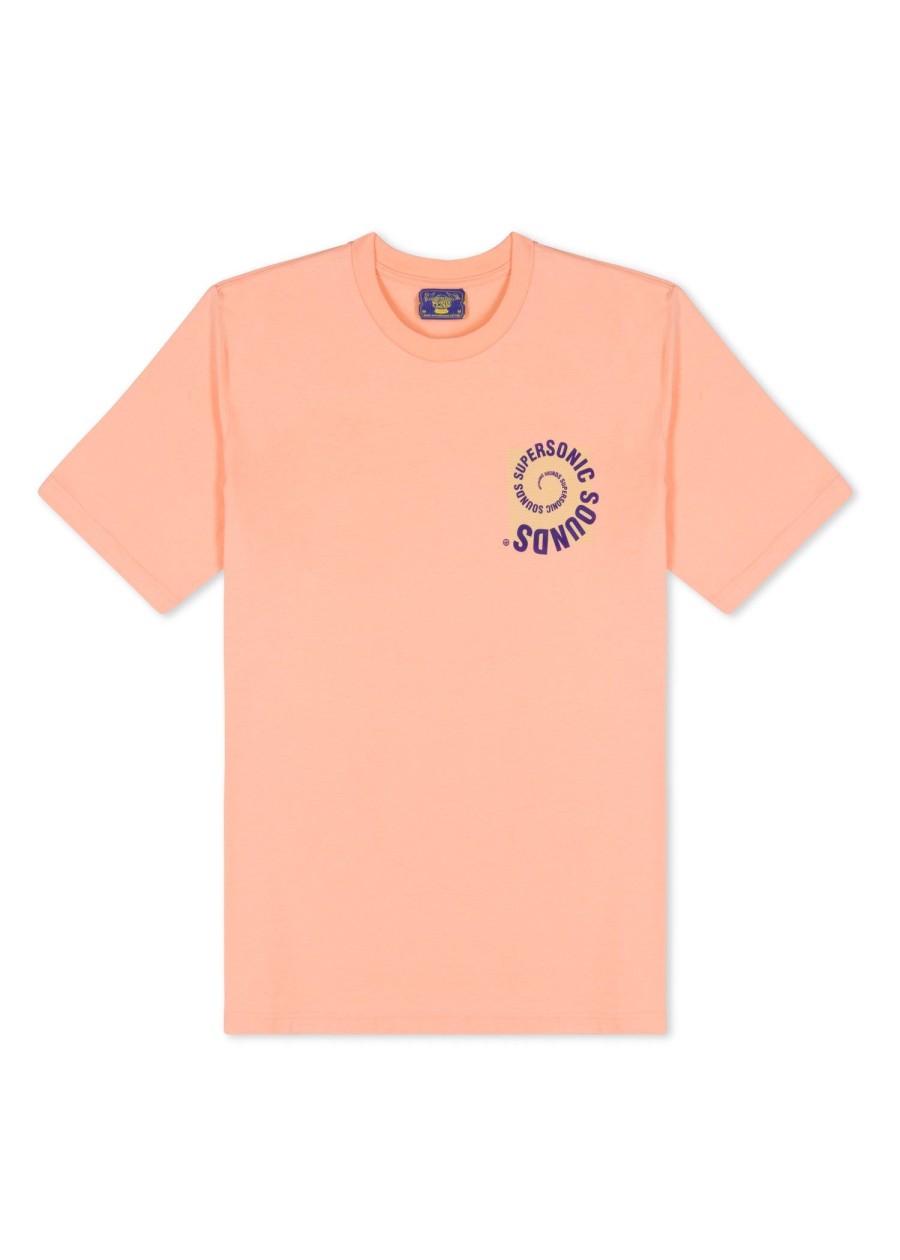 Men Coney Island Picnic | Supersonic Sounds Graphic Short Sleeve Tee Peach