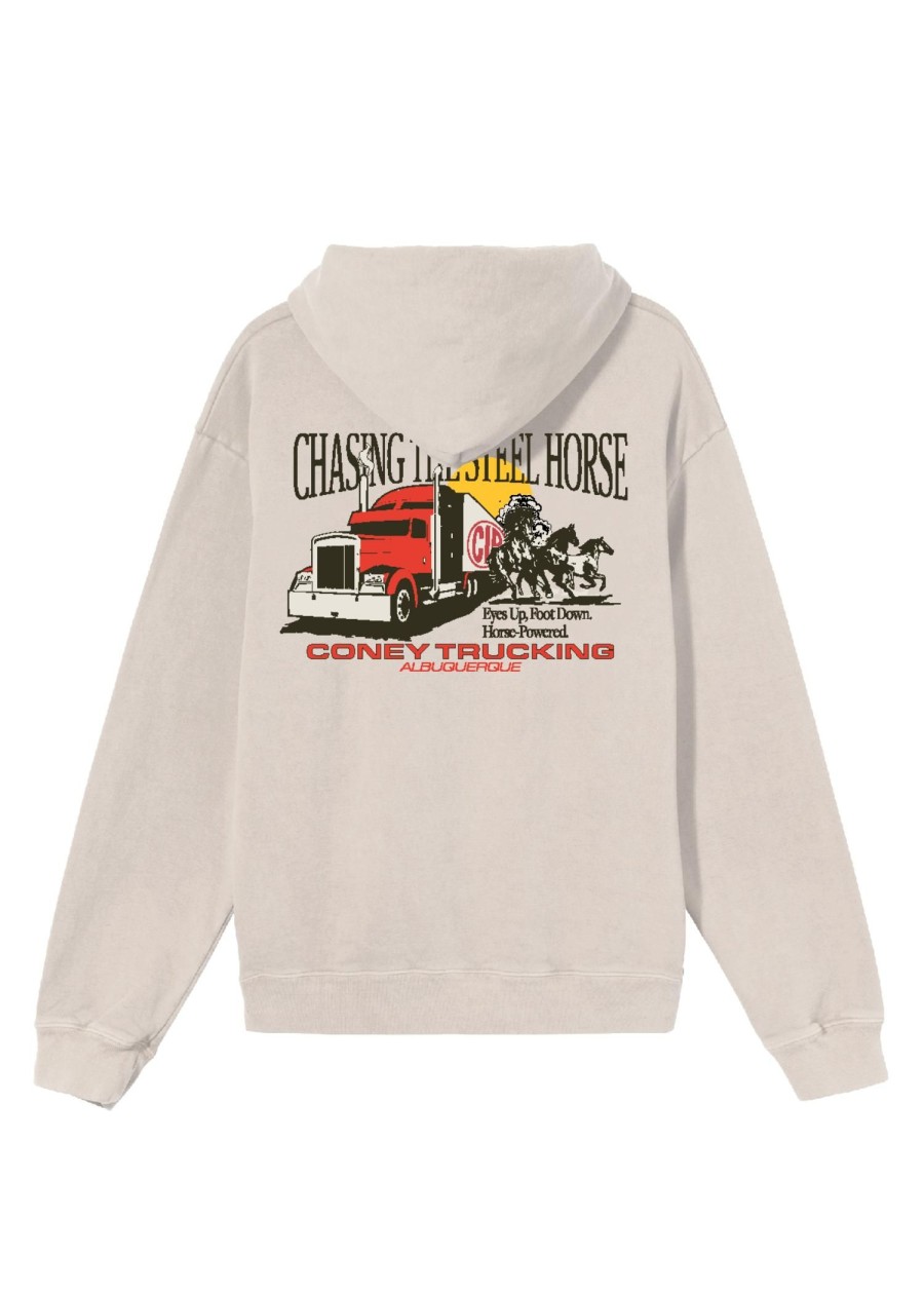 Men Coney Island Picnic | Steel Horse Graphic Pullover Hoodie Coconut Milk