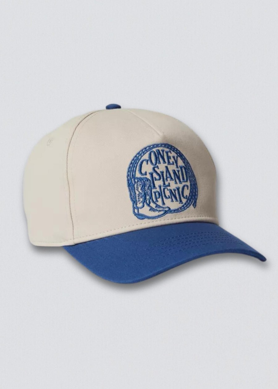 Men Coney Island Picnic | Rodeo Snapback Hat Off White/Blue