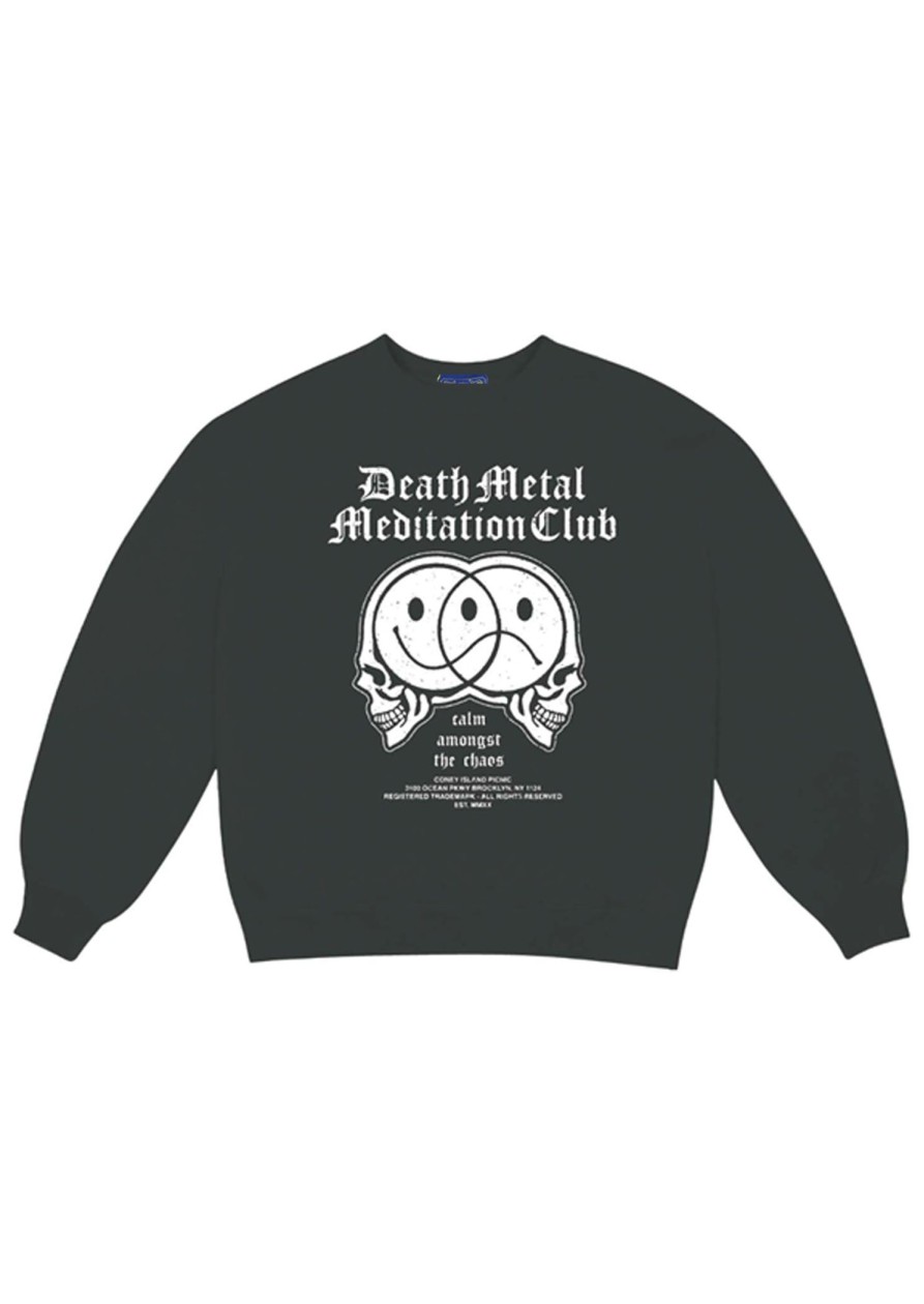 Women Coney Island Picnic | Death Metal Meditation Club Graphic Sweatshirt Black