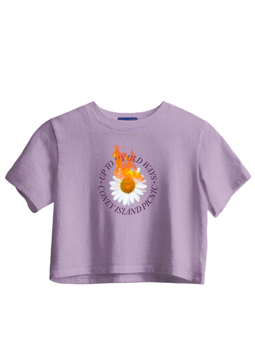 Women Coney Island Picnic | Old Ways Graphic Cropped Boxy Tee Lavender