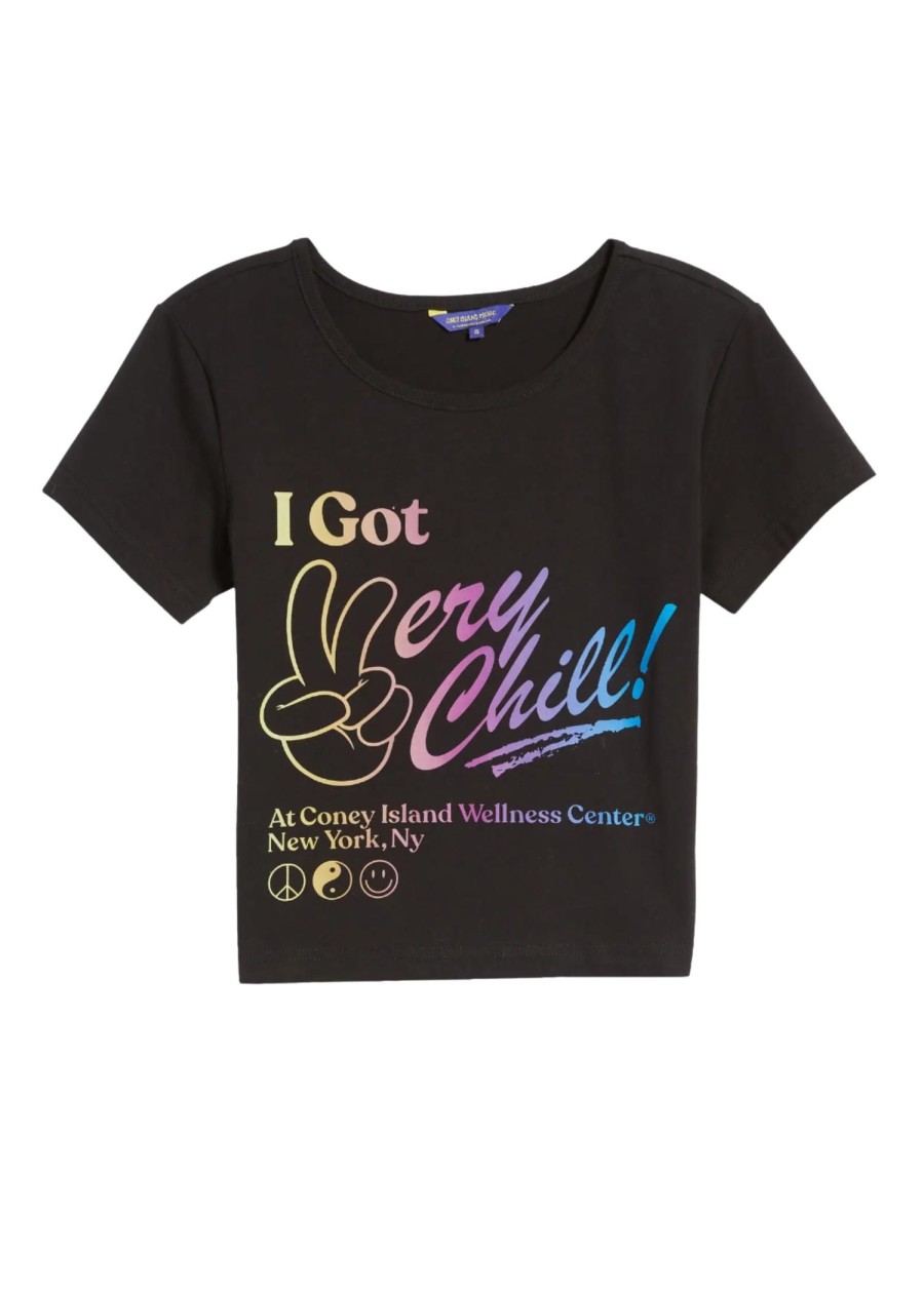 Women Coney Island Picnic | Coney Island Wellness Center Cropped Baby Tee Black