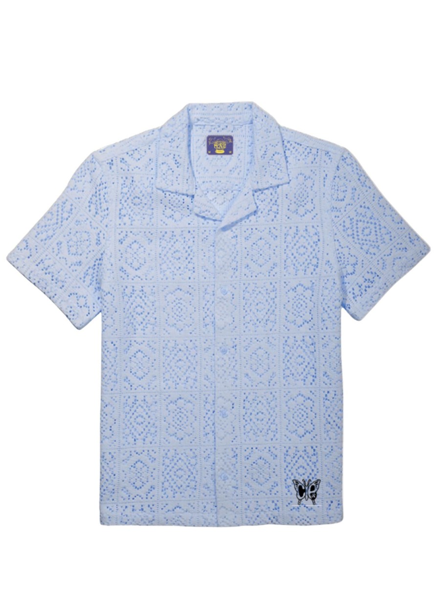 Men Coney Island Picnic | Cip Butterfly Crochet Camp Shirt