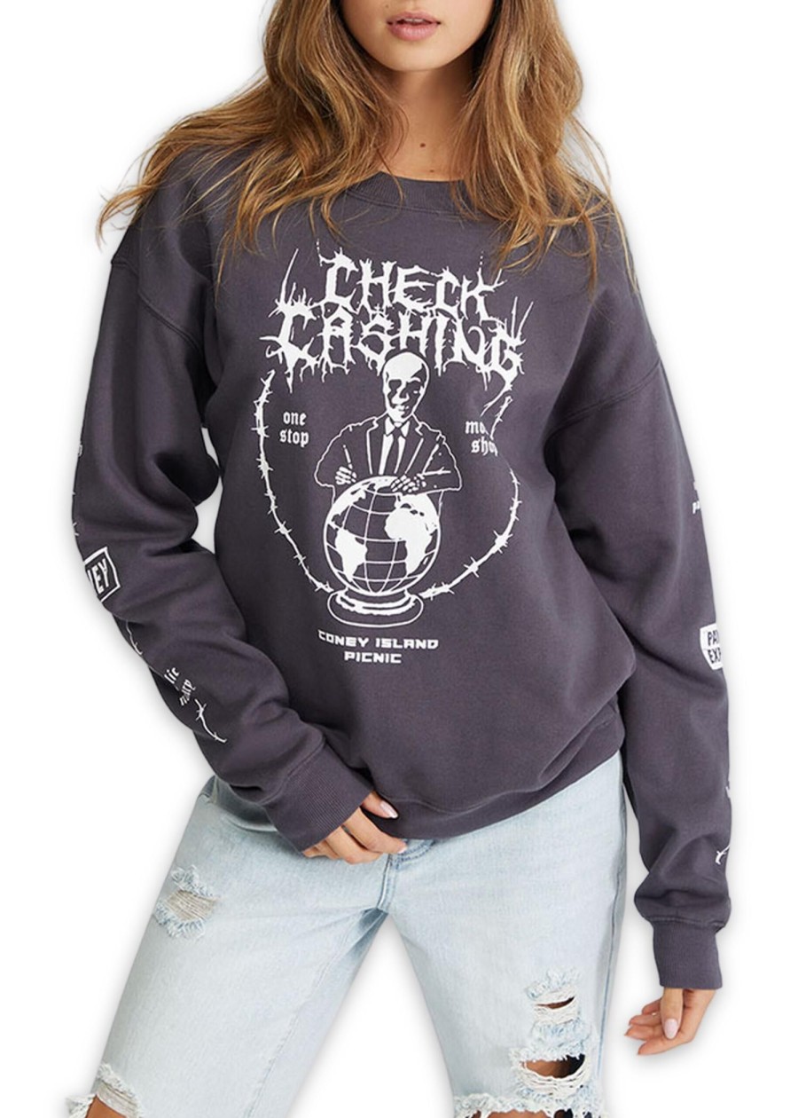 Women Coney Island Picnic | Check Cashing Graphic Sweatshirt