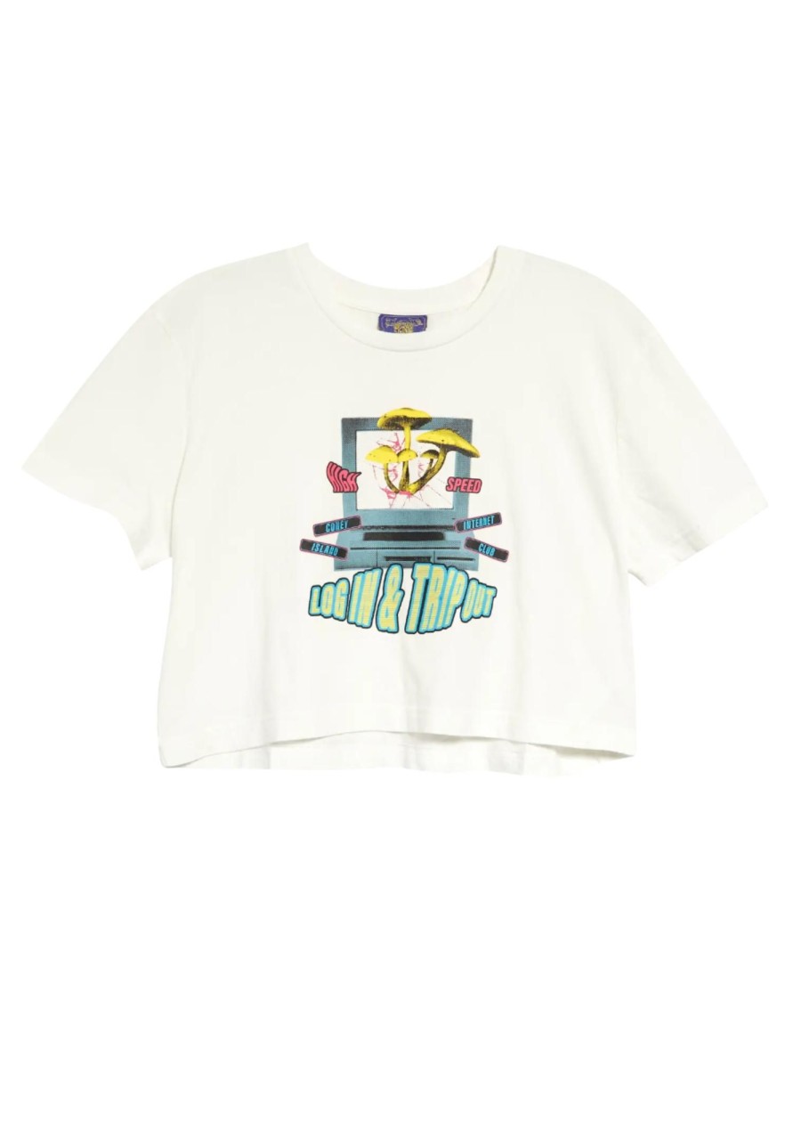 Women Coney Island Picnic | Log In & Trip Out Cropped Boxy Tee