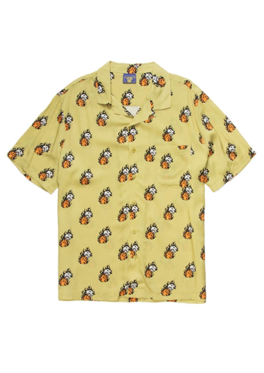 Men Coney Island Picnic | Hot Dice Camp Shirt Golden Green