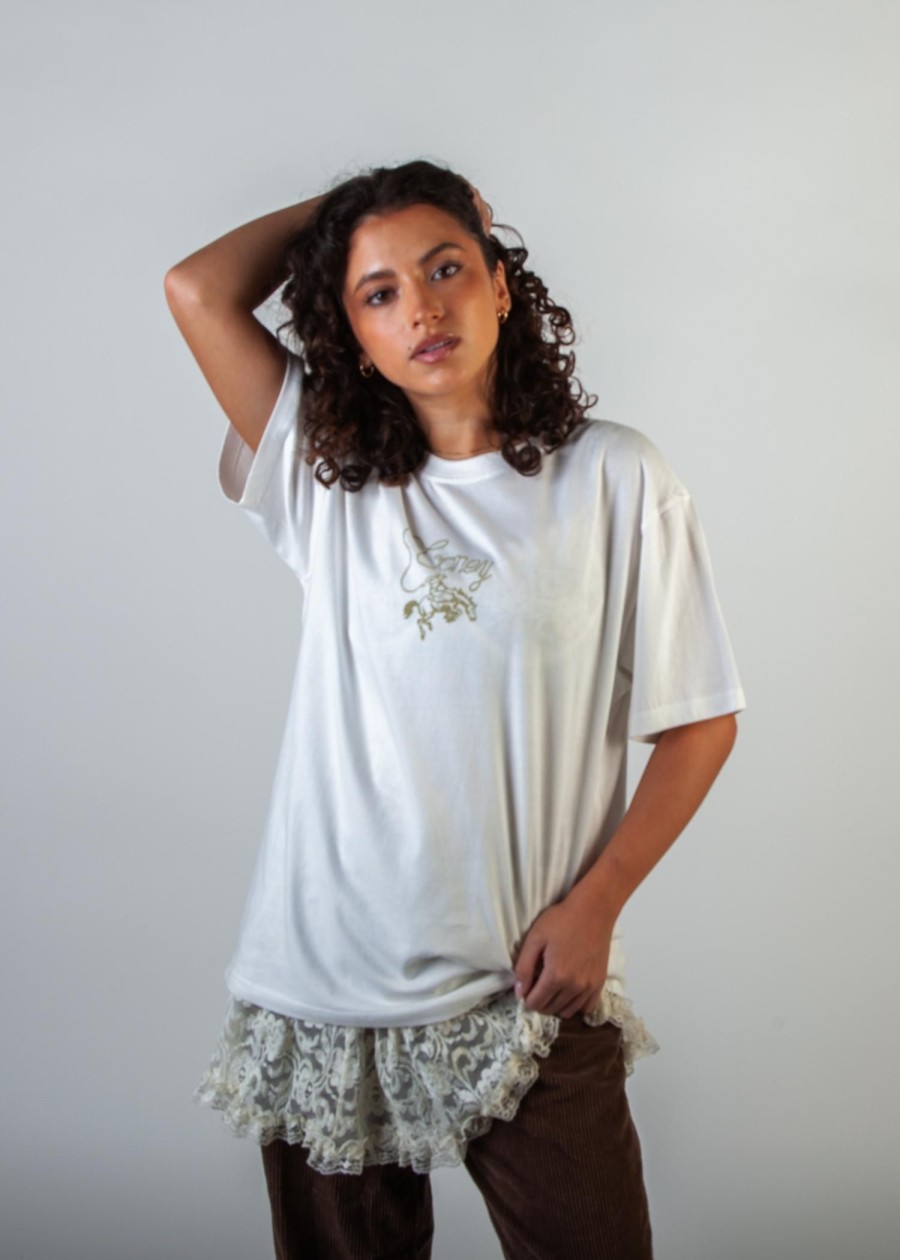 Women Coney Island Picnic | Rodeo Short Sleeve Boyfriend Tee White