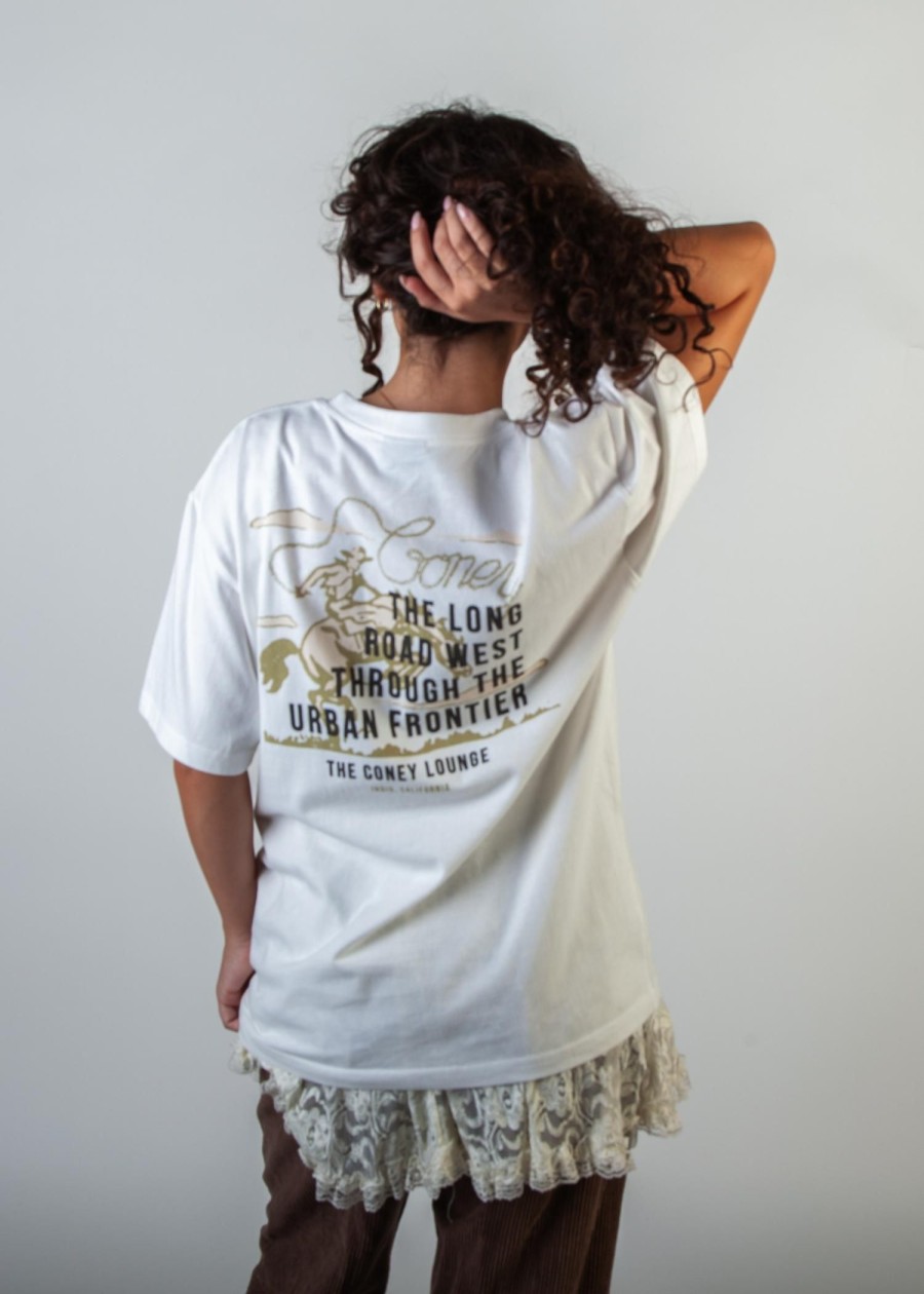 Women Coney Island Picnic | Rodeo Short Sleeve Boyfriend Tee White