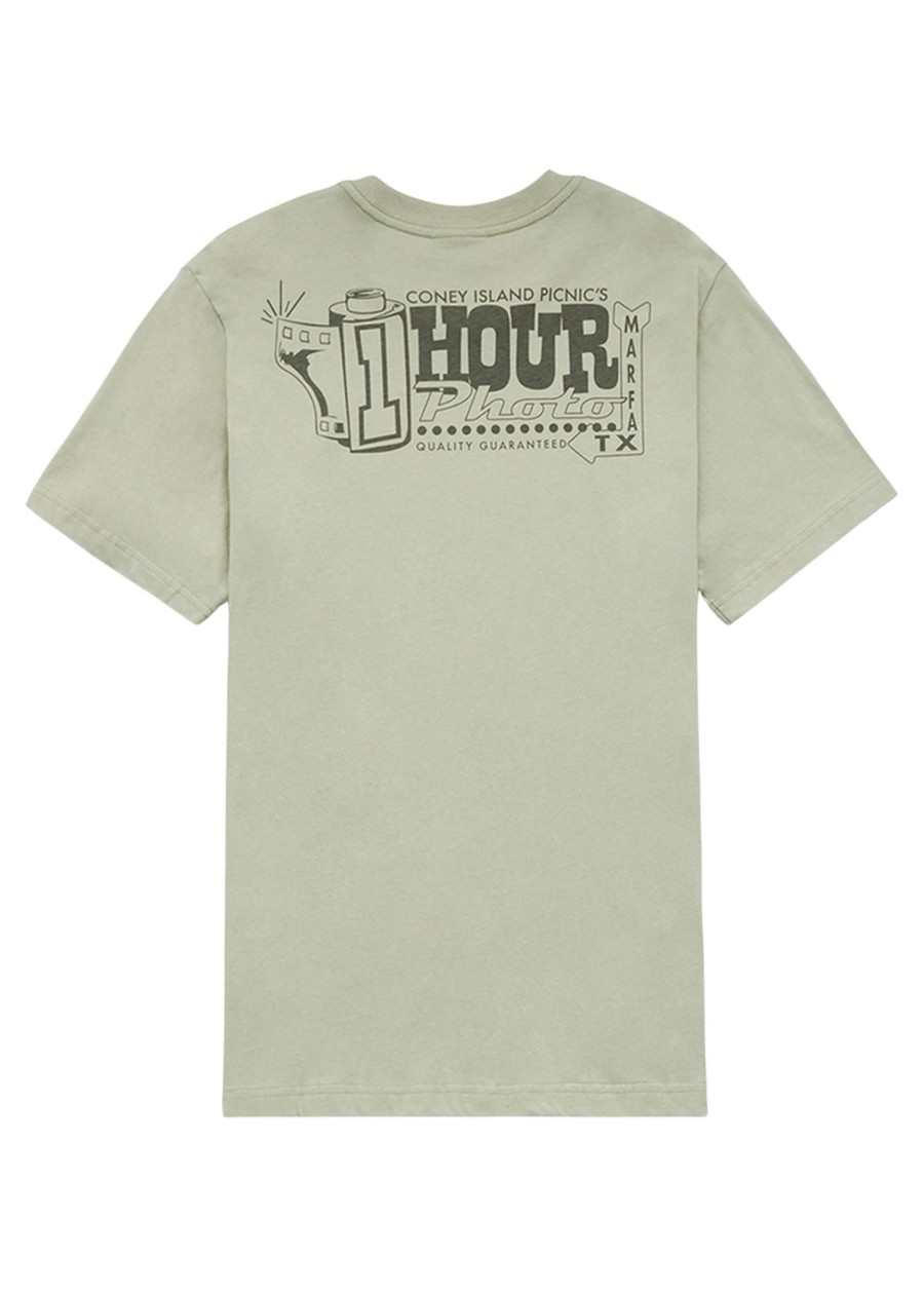 Men Coney Island Picnic | 1 Hour Photo Short Sleeve Graphic Tee Khaki Green