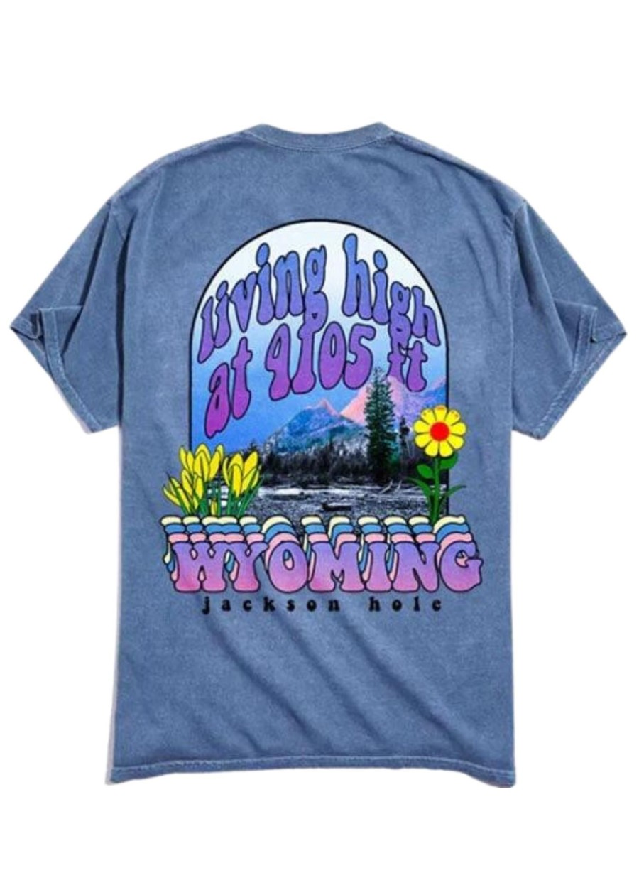 Women Coney Island Picnic | Wyoming Graphic Short Sleeve Tee Blue