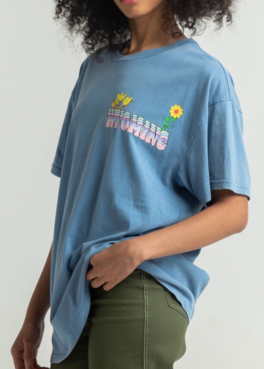 Women Coney Island Picnic | Wyoming Graphic Short Sleeve Tee Blue