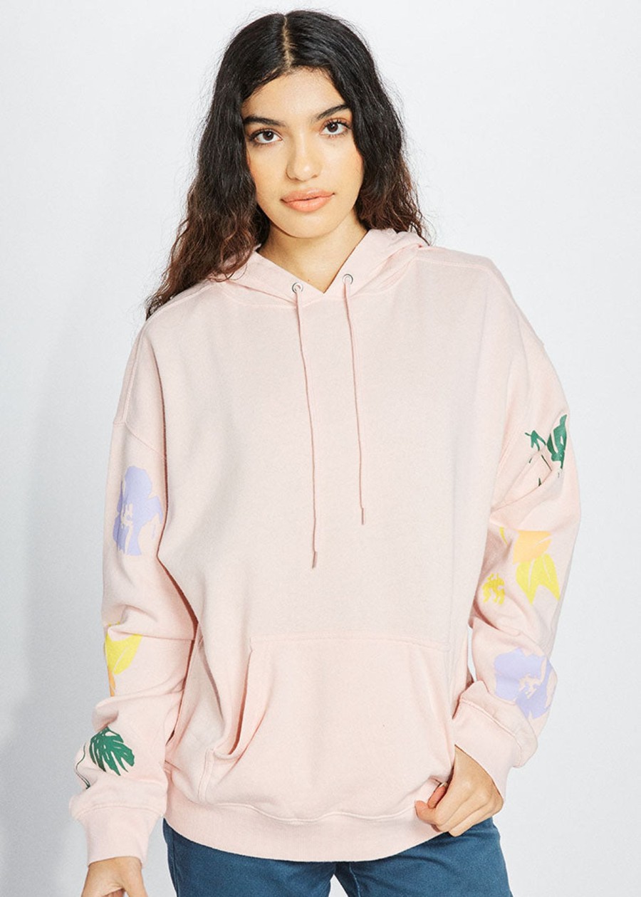 Women Coney Island Picnic | Caribbean Islands Graphic Pullover Hoodie Pink