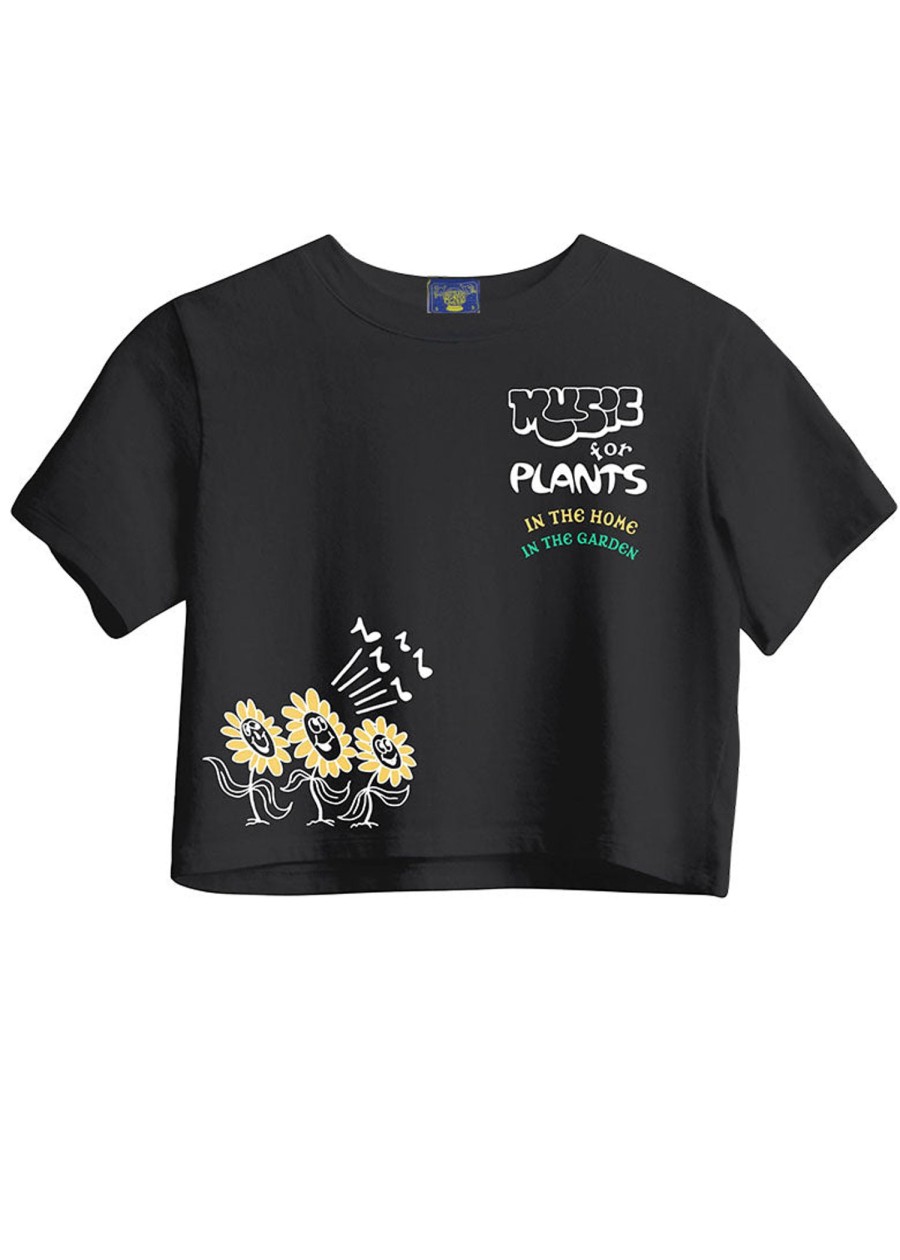 Women Coney Island Picnic | Music For Plants Cropped Boxy Tee Black