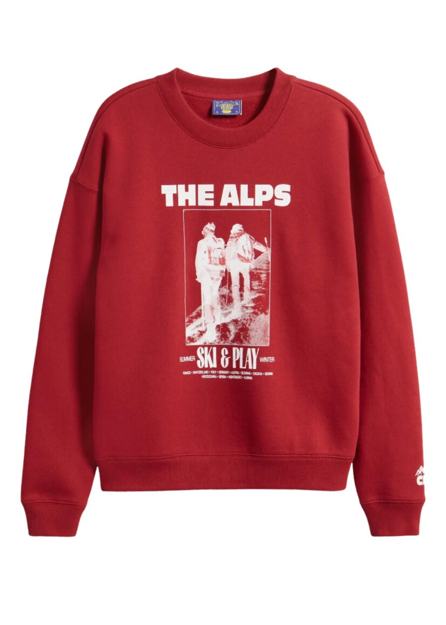 Women Coney Island Picnic | The Alps Fleece Graphic Sweatshirt Burgundy