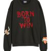 Women Coney Island Picnic | Born To Win Graphic Sweatshirt Black