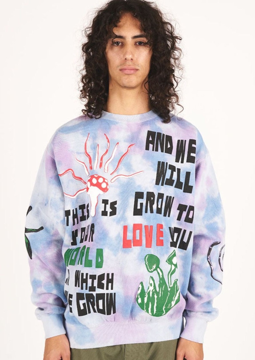 Men Coney Island Picnic | This Is Your World Puff Print Sweatshirt Td Blue/Purple