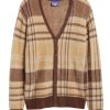 Men Coney Island Picnic | Men'S Fuzzy Plaid Cardigan Acorn