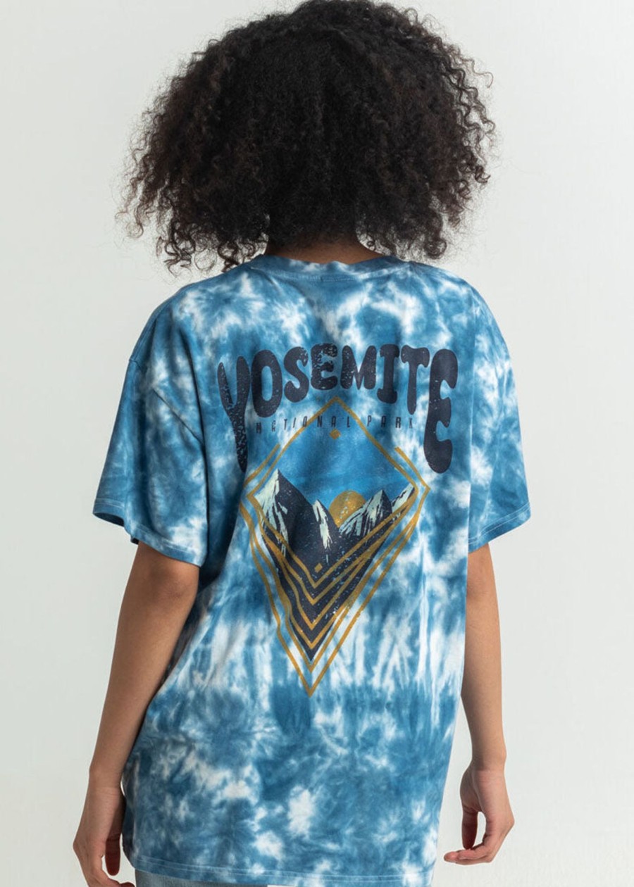 Women Coney Island Picnic | Yosemite Mountains Tie Dye Short Sleeve Tee Td Blue