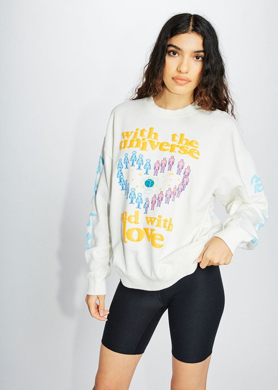 Women Coney Island Picnic | Universal Love Puff Print Sweatshirt