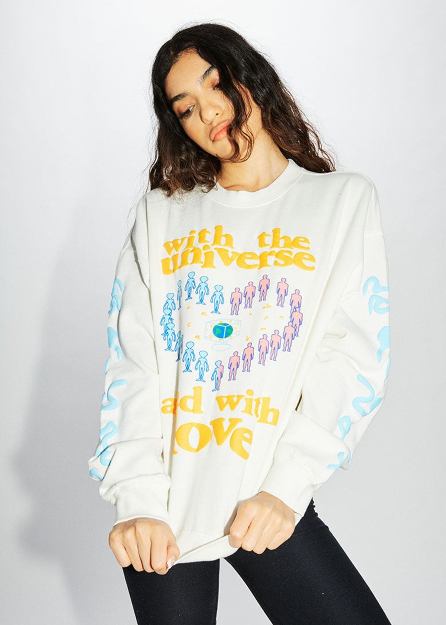 Women Coney Island Picnic | Universal Love Puff Print Sweatshirt