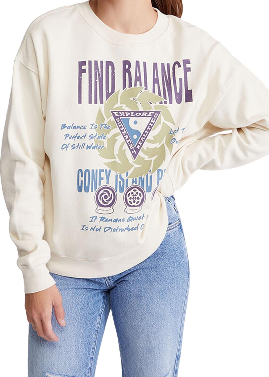 Women Coney Island Picnic | Find Balance Graphic Sweatshirt Almond Milk