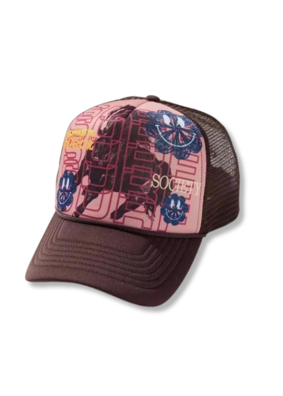 Men Coney Island Picnic | Psychedelic Surf Society Trucker Hat Cameo/Bracken Brown