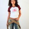 Women Coney Island Picnic | Rodeo Raglan Tee Maroon