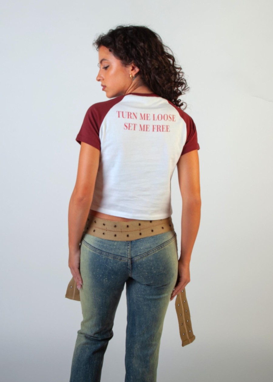 Women Coney Island Picnic | Rodeo Raglan Tee Maroon