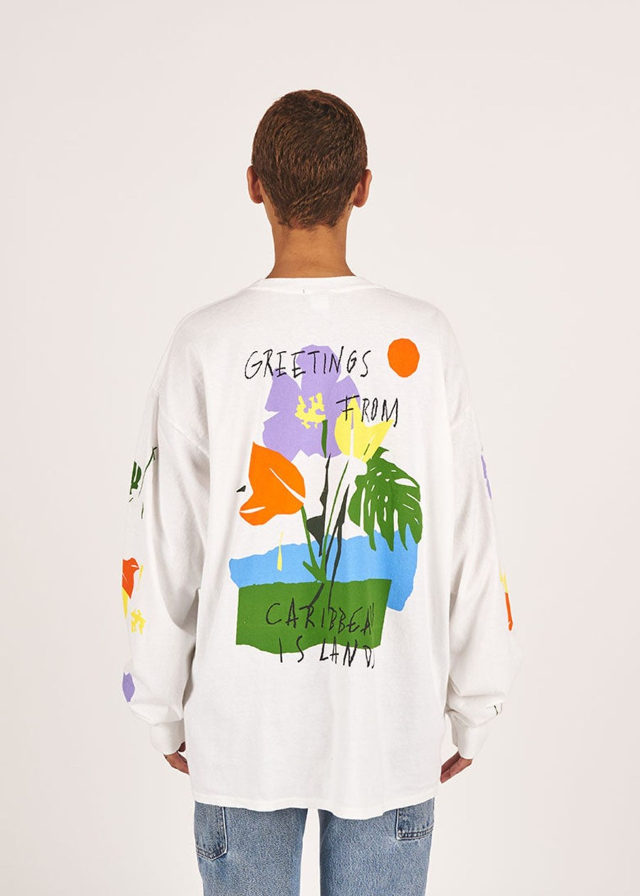 Women Coney Island Picnic | Caribbean Islands Graphic Long Sleeve Tee White