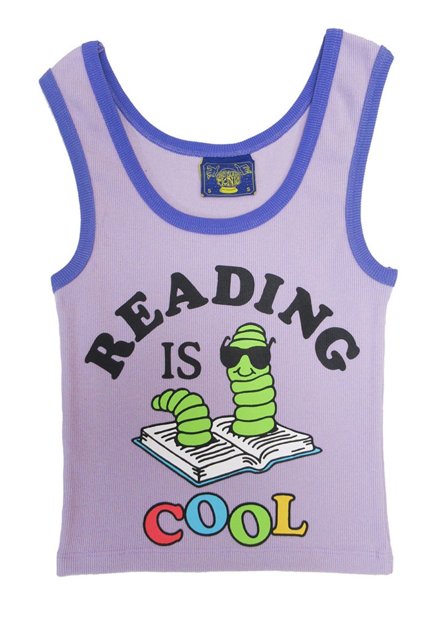 Women Coney Island Picnic | Bookworm Ribbed Ringer Tank Top