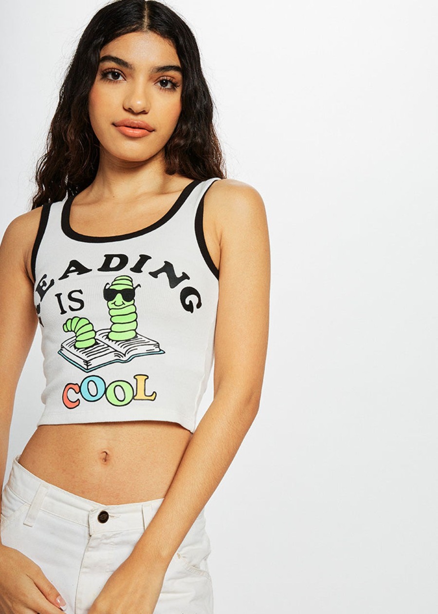 Women Coney Island Picnic | Bookworm Ribbed Ringer Tank Top