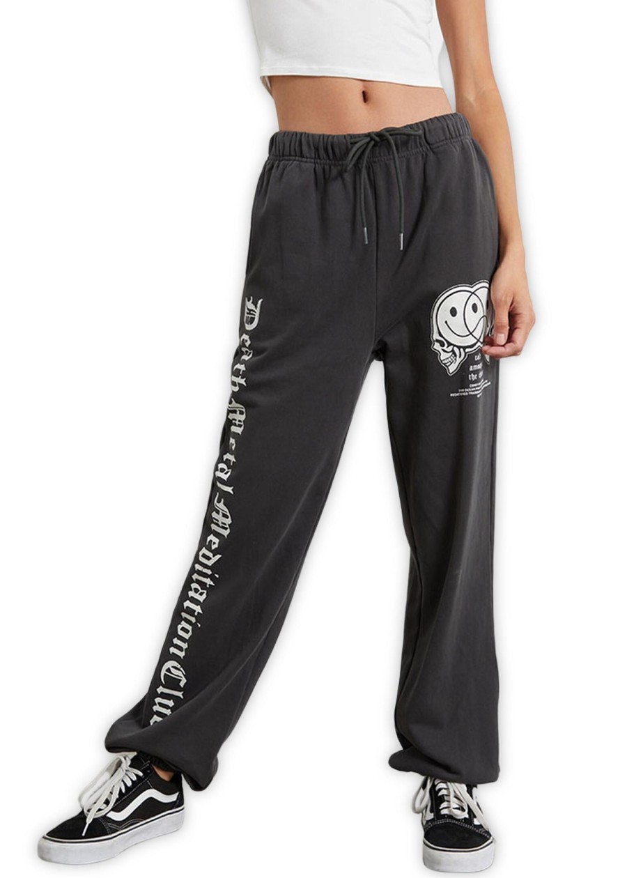 Women Coney Island Picnic | Death Metal Meditation Club Graphic Sweatpants Black