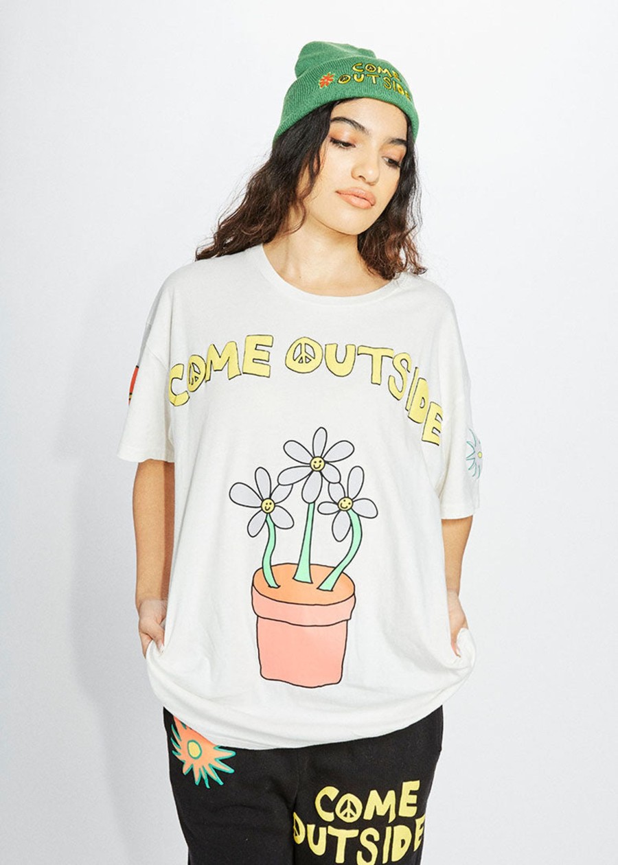 Women Coney Island Picnic | Come Outside Puff Print Graphic Short Sleeve Tee