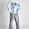 Men Coney Island Picnic | Smash It! Tennis Graphic Long Sleeve Tee Light Blue