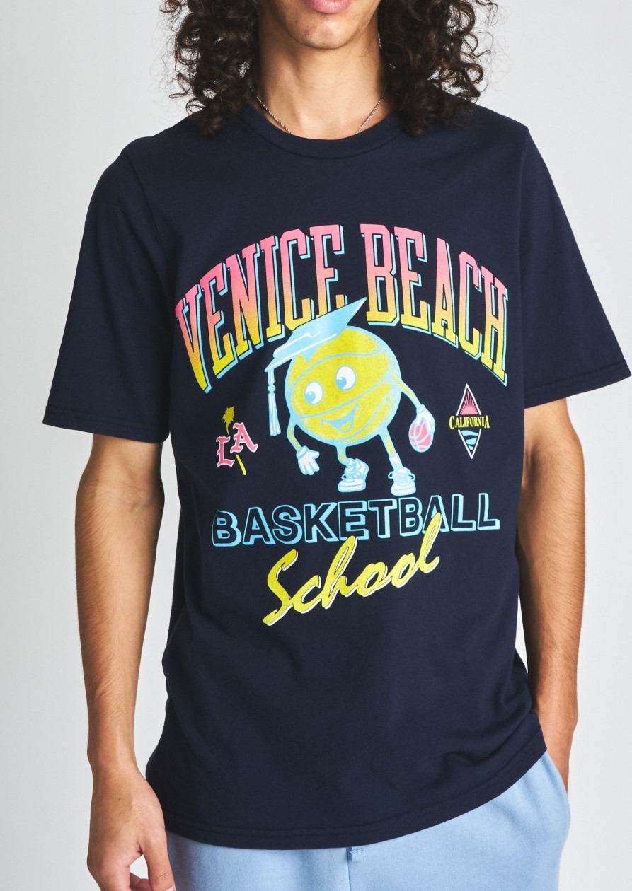 Men Coney Island Picnic | Venice Basketball Short Sleeve Tee Navy