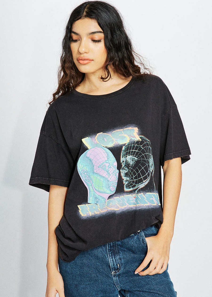 Women Coney Island Picnic | Lost Frequency Graphic Short Sleeve Tee Black