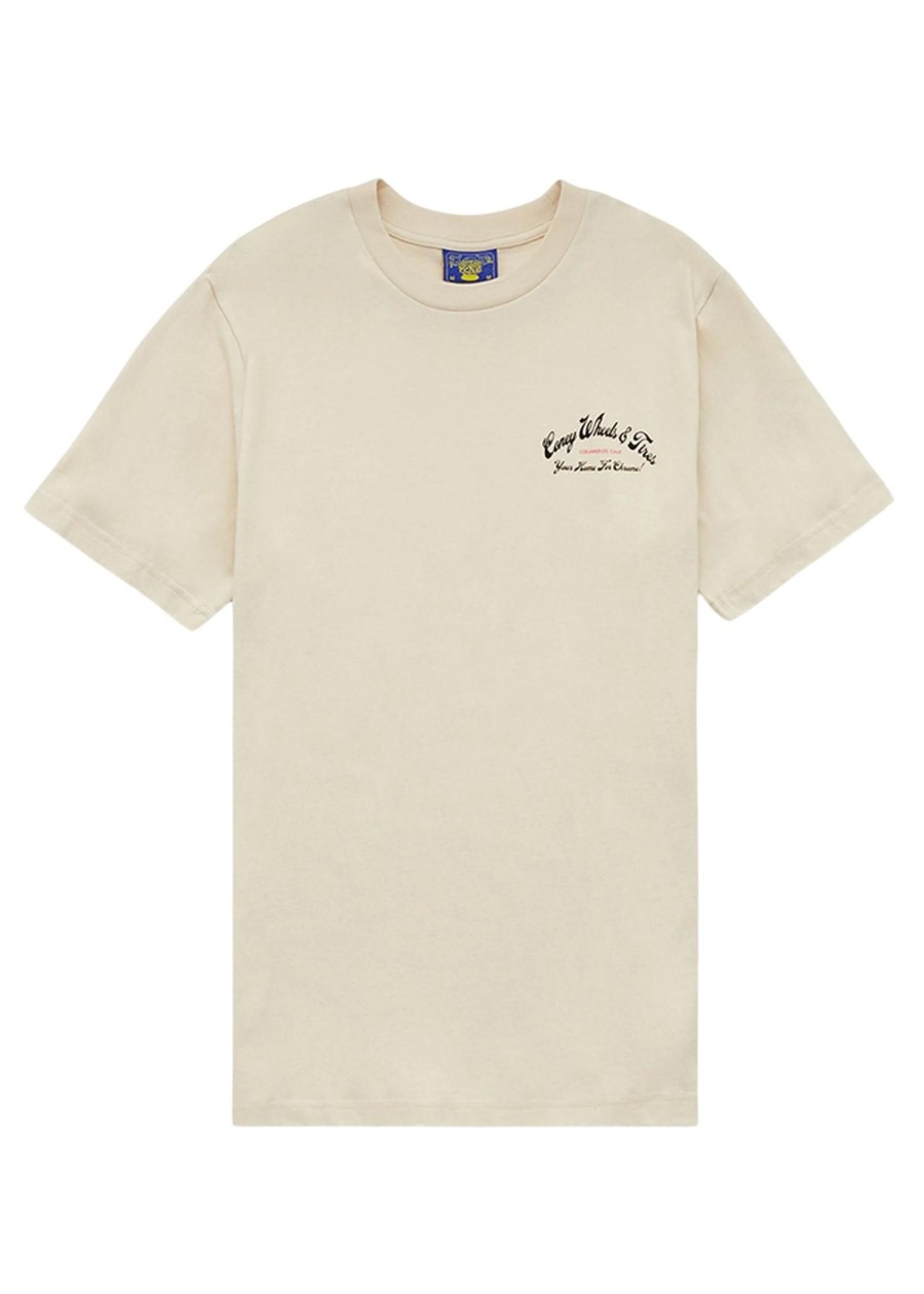 Men Coney Island Picnic | Wheels & Tires Short Sleeve Graphic Tee Almond Milk