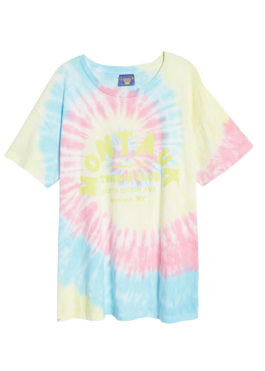 Women Coney Island Picnic | Montauk Tennis Club Graphic Short Sleeve Tee Tie Dyed