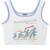 Women Coney Island Picnic | Financial Fitness Club Ribbed Ringer Tank Top Bright White