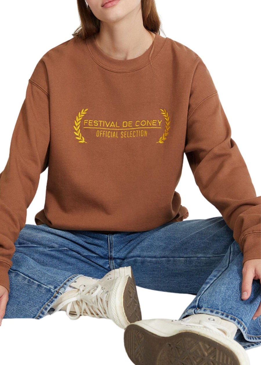 Women Coney Island Picnic | Festival De Coney Graphic Sweatshirt Brown