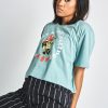 Women Coney Island Picnic | Take A Trip Crop Top Teal