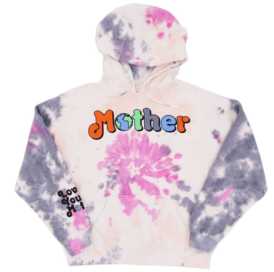 Men Coney Island Picnic | Mother Nature Tie-Dye Graphic Pullover Hoodie Td Pink/Gray