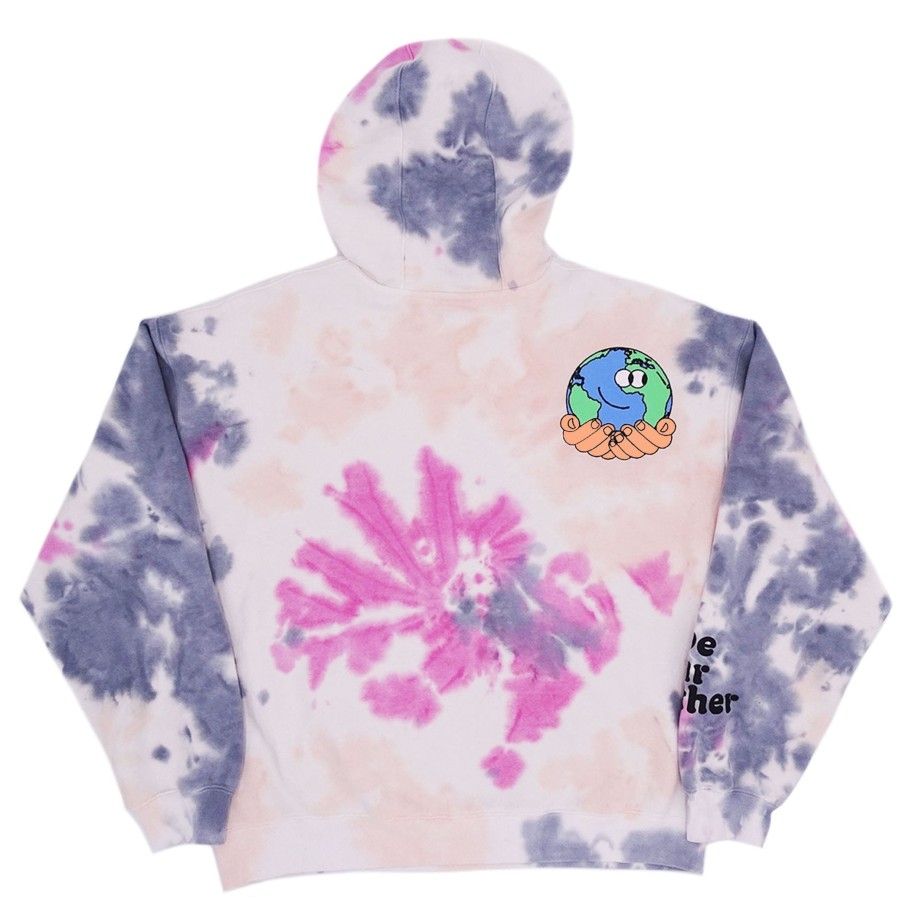 Men Coney Island Picnic | Mother Nature Tie-Dye Graphic Pullover Hoodie Td Pink/Gray