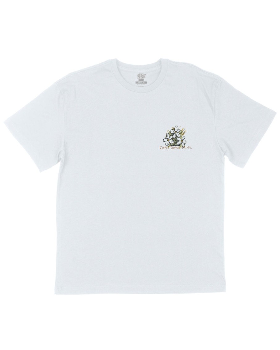 Men Coney Island Picnic | Flowers To The People Graphic Short Sleeve Tee Bright White