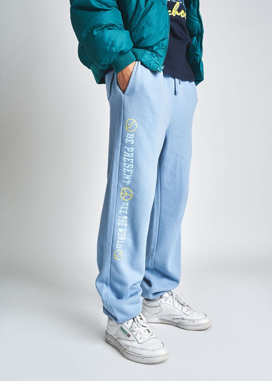 Men Coney Island Picnic | Be Present Graphic Sweatpants With Writing