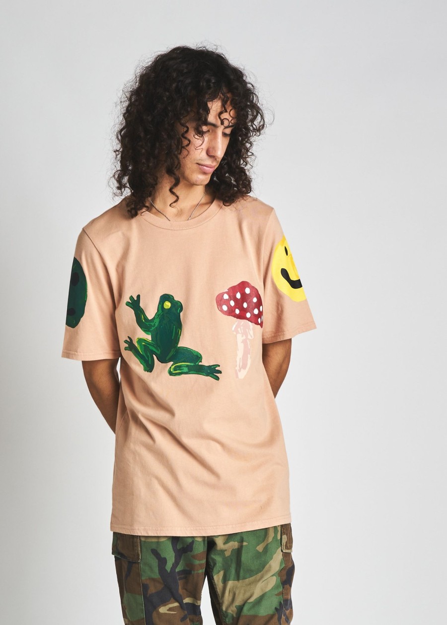 Men Coney Island Picnic | Doodle Sketch Short Sleeve Tee Toasted Almond