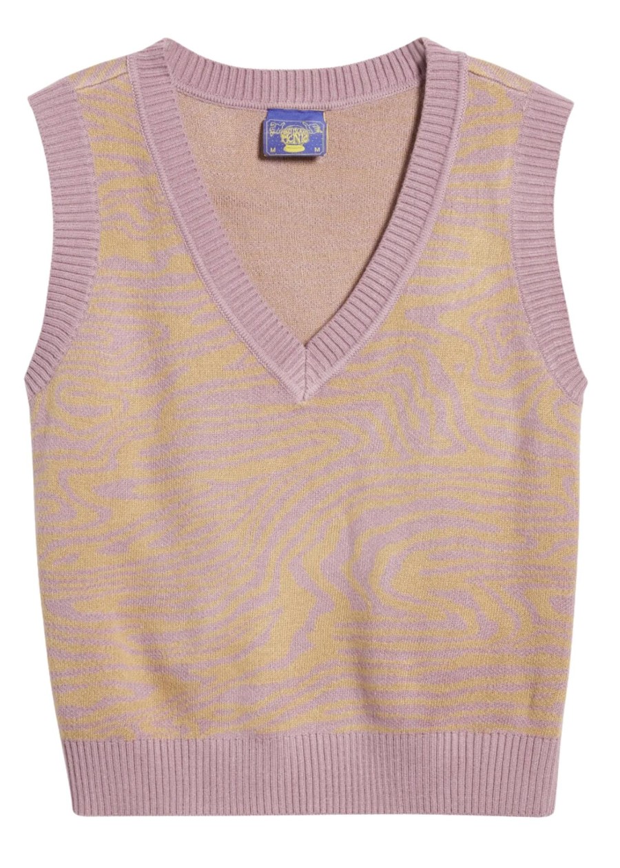 Women Coney Island Picnic | Avant Gardener Animal Stripe Sweater Vest Fair Orchid